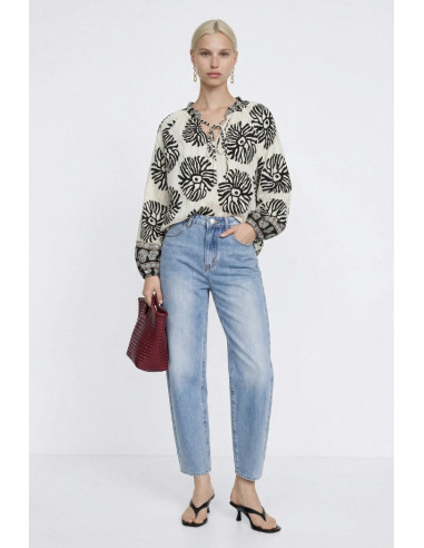 Influencer jeans 5 tasche in denim delavè 05P132 [6dd9652c]
