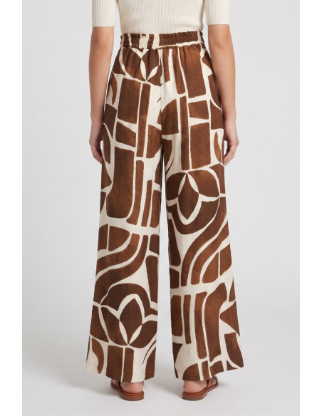 Fly Girl pantalone palazzo in viscosa a fantasia 31322/01 [1f11f97d]