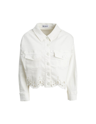 Influencer giubbino in denim con orlo smerlato 05P140 [2ee5b783]