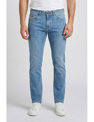 Rifle jeans in denim di cotone stretch lavaggio chiaro RF409 [de0f4c37]