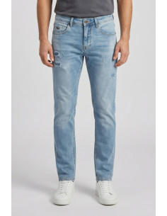 Rifle jeans in denim di cotone stretch lavaggio medio RF571 [4637c440]