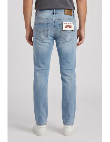 Rifle jeans in denim di cotone stretch lavaggio medio RF571 [9f11874d]