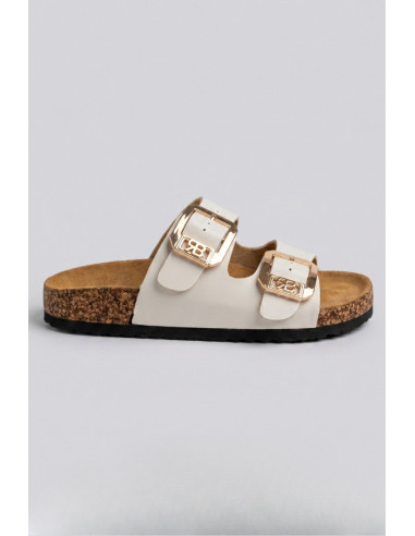 Renato Balestra ciabatta con doppia fascia e fibbie RB104 [9e3a8480]