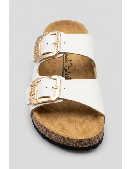 Renato Balestra ciabatta con doppia fascia e fibbie RB104 [f0010689]