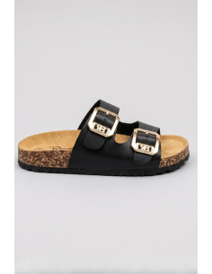 Renato Balestra ciabatta con doppia fascia e fibbie RB104 [b5383c0c]