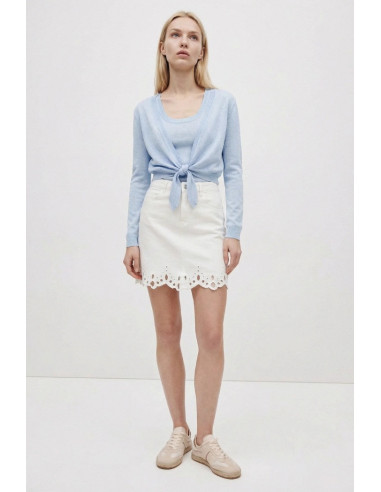 Influencer gonna in denim con orlo smerlato 05P141 [a6f2cfae]