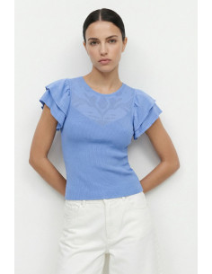 Influencer maglia manica corta con ricamo jacquard 05Q10372 [8f9dceec]