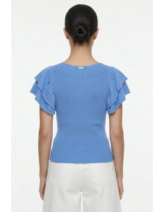Influencer maglia manica corta con ricamo jacquard 05Q10372 [8f9dceec] 2