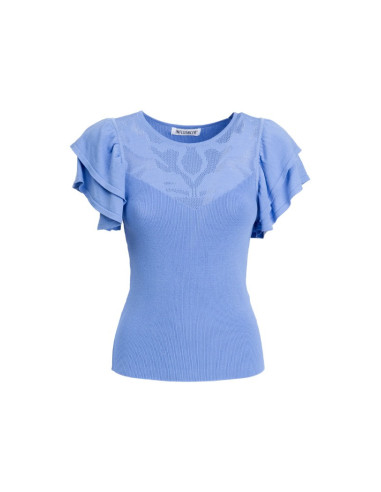 Influencer maglia manica corta con ricamo jacquard 05Q10372 [e4f60bfb]