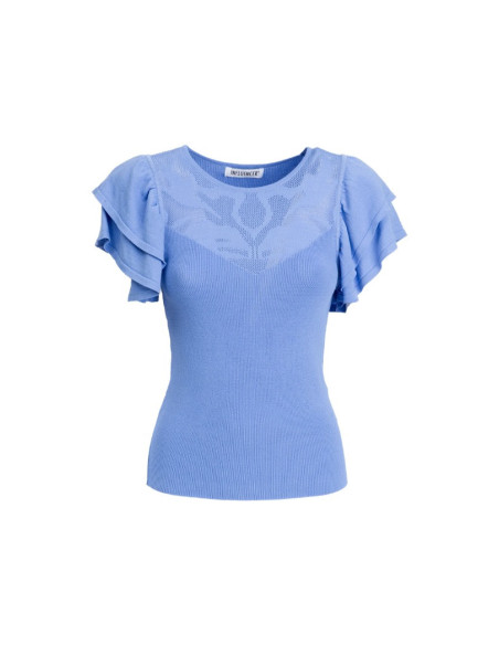 Influencer maglia manica corta con ricamo jacquard 05Q10372 [e4f60bfb]