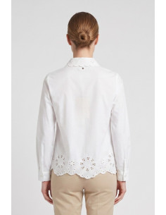 Fresh Flower camicia in popeline di cotone con trafori FD629 [b95ddd6c] 2