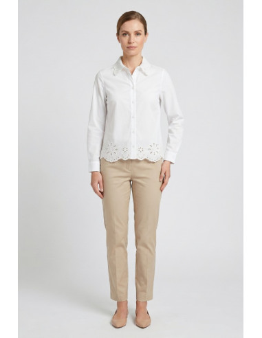 Fresh Flower camicia in popeline di cotone con trafori FD629 [d7665f65]
