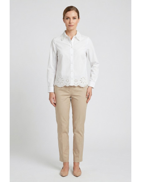 Fresh Flower camicia in popeline di cotone con trafori FD629 [d7665f65]