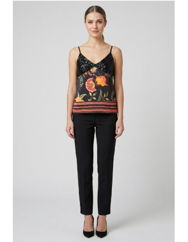 GM by Gai Mattiolo top con paillettes e fantasia floreale GM3813 [6343c7f8]
