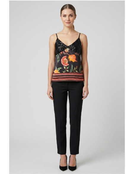 GM by Gai Mattiolo top con paillettes e fantasia floreale GM3813 [6343c7f8]
