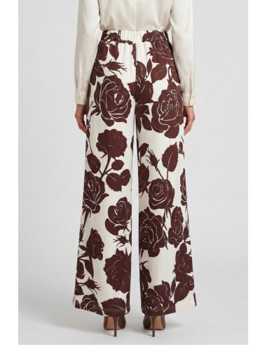 GM by Gai Mattiolo pantalone palazzo a fantasia rose GM3696 [0dde623d]