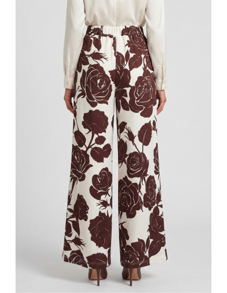GM by Gai Mattiolo pantalone palazzo a fantasia rose GM3696 [0dde623d]