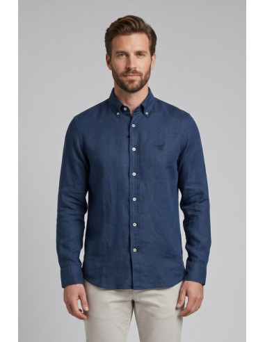 Henry Cotton's camicia botton down in lino OTIS [795d1c60]