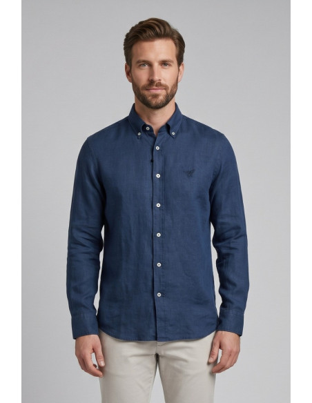 Henry Cotton's camicia botton down in lino OTIS [795d1c60]