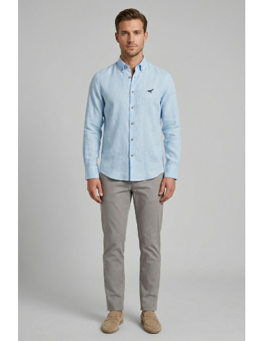Henry Cotton's camicia botton down in lino OTIS [1f34eeba]