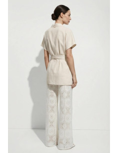 Influencer camicia safari in viscosa e lino 05T0076 [ce76563e] 2