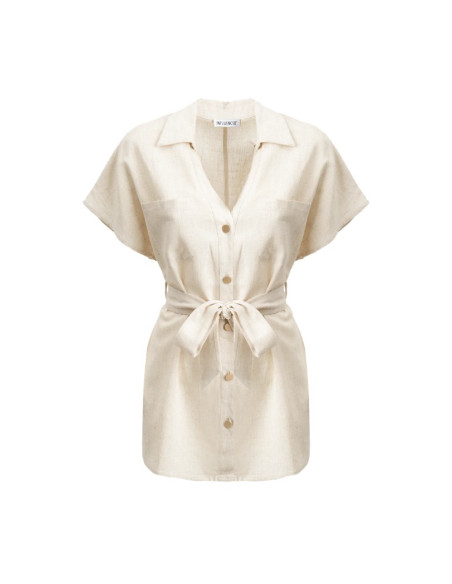 Influencer camicia safari in viscosa e lino 05T0076 [a51d9329]