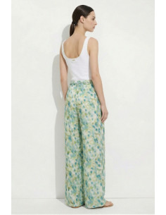 Influencer pantalone wide leg a fantasia con coulisse 05T0086 [f02f3fc2] 2