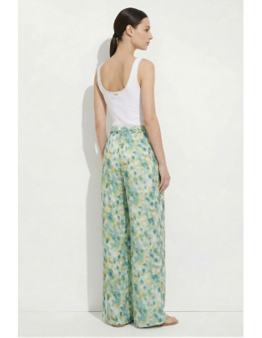 Influencer pantalone wide leg a fantasia con coulisse 05T0086 [29097ccf]