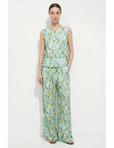 Influencer pantalone wide leg a fantasia con coulisse 05T0086 [9e14bdcb]