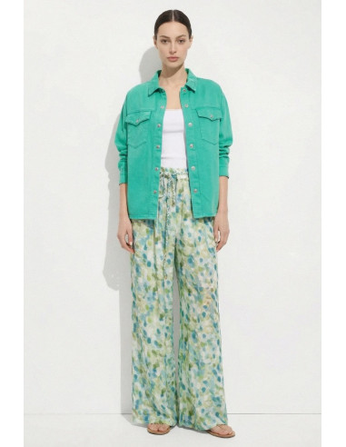 Influencer pantalone wide leg a fantasia con coulisse 05T0086 [9b44fad5]