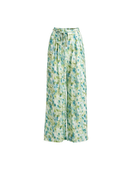 Influencer pantalone wide leg a fantasia con coulisse 05T0086 [2c593bd1]