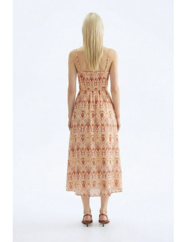 Influencer abito midi a fantasia 05T0090 [8c421311]