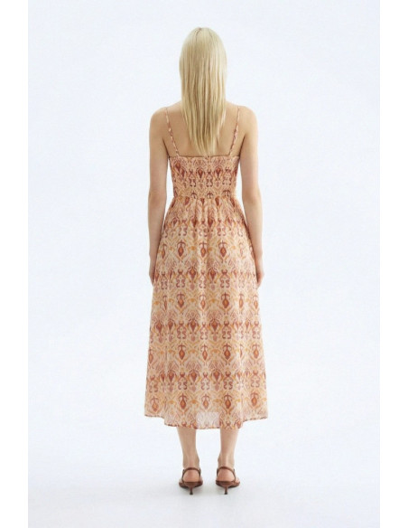 Influencer abito midi a fantasia 05T0090 [8c421311]