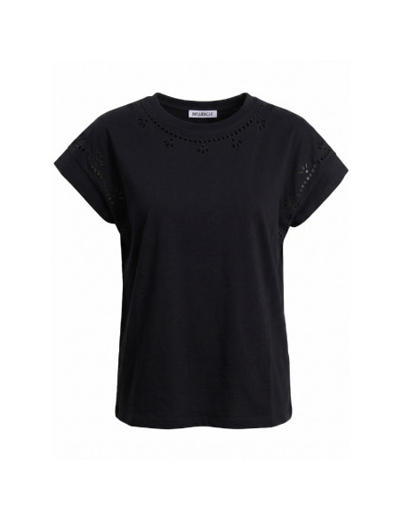 Influencer t-shirt in cotone con ricamo sangallo 05AB223 [c76c24cc]