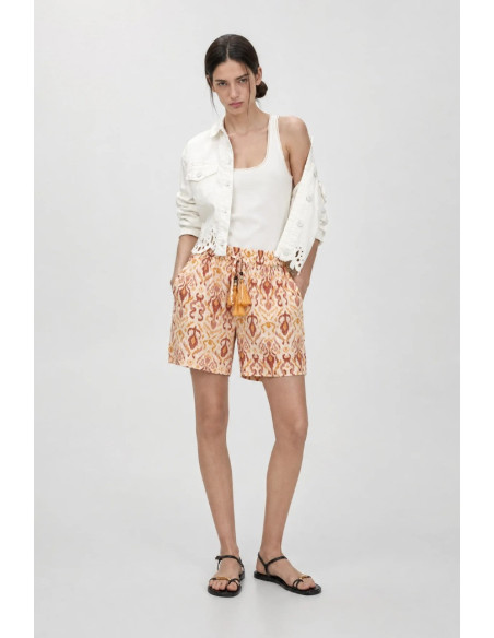 Influencer bermuda in chiffon con laccio 05T0092 [eb1b6296]