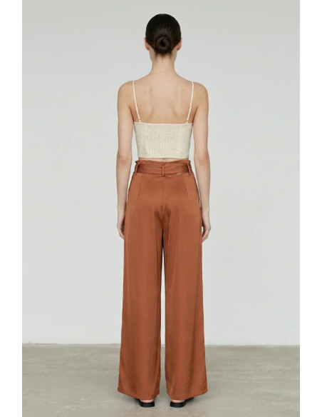 Influencer pantalone palazzo in tessuto fluido 05Y157 [092e4c43]