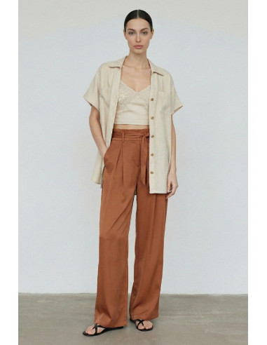 Influencer pantalone palazzo in tessuto fluido 05Y157 [be338d47]