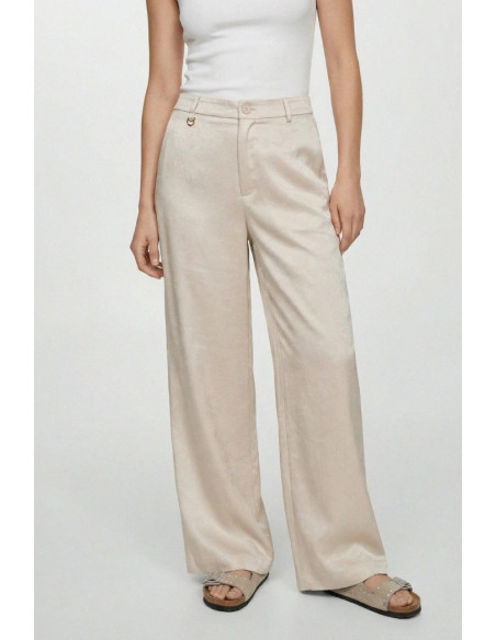 Influencer pantalone palazzo con finitura satinata 05Y167 [9adce60d]
