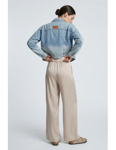 Influencer pantalone palazzo con finitura satinata 05Y167 [43faa500]