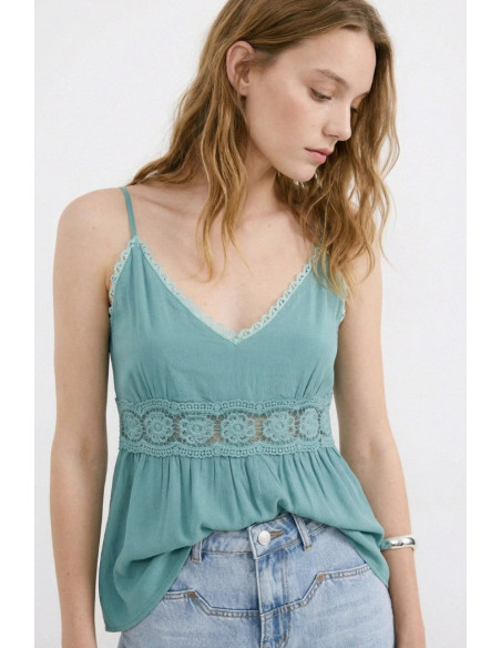 Influencer top con passamaneria in pizzo 05Y175 [4bd71477]