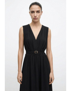 Influencer abito midi scollo a V con drappeggio 05Y186 [fd2a21c9] 2
