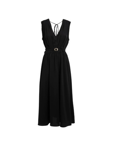 Influencer abito midi scollo a V con drappeggio 05Y186 [9641e4de]