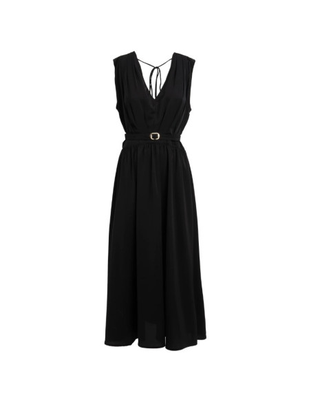 Influencer abito midi scollo a V con drappeggio 05Y186 [9641e4de]
