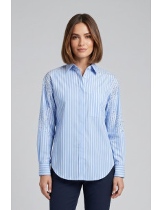 Fly Girl camicia rigata in misto cotone stretch 2665/02 [77bd1c6b]
