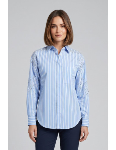 Fly Girl camicia rigata in misto cotone stretch 2665/02 [77bd1c6b]