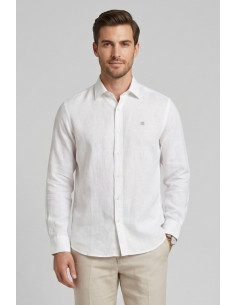 North Sails camicia in lino con logo ricamato 664437 [d76f3e50]