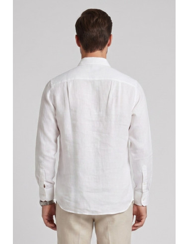 North Sails camicia in lino con logo ricamato 664437 [0e497d5d]