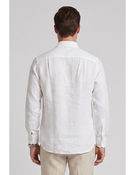 North Sails camicia in lino con logo ricamato 664437 [0e497d5d]