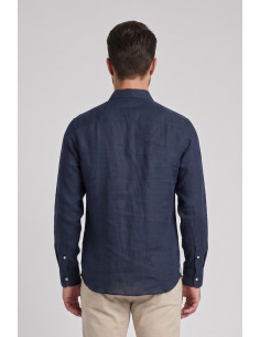 North Sails camicia in lino con logo ricamato 664437 [4c718456] 2