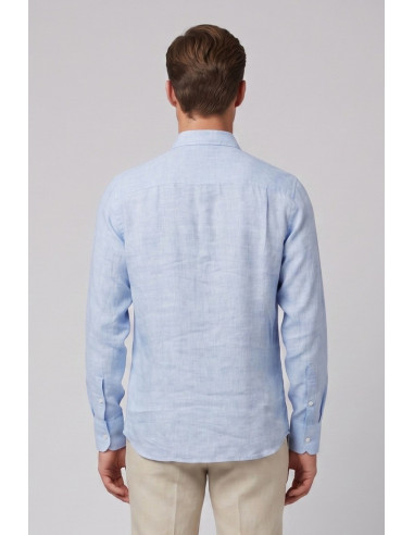 North Sails camicia in lino con logo ricamato 664437 [9d05b788]